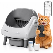 PawPetica Self Cleaning Kitty Litter Box with Removable and Washable Liner Gray picture