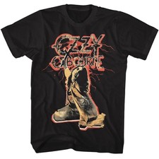 Ozzy Osbourne T-Shirt Mens RED LIGHTING Music Tour Heavy Metal New Black picture