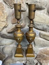 Set of Two Antique Brass Urn Lamps picture
