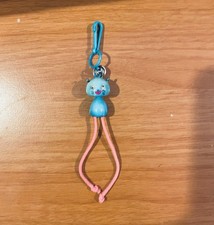 Vintage 1980s Bell Charm Blue Cat 80s Clip On Necklace picture