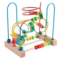 Bead Maze Toy for 1 2 3 Year Old , Wooden Colorful Roller Coaster Circle Toys... picture
