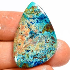 100% Natural Chrysocolla Fancy Shape Cabochon Gemstone 24.5 Ct 31X20X4mm UG-7217 picture