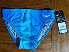 Speedo Men’s Endurance Swim Brief Size 26 Blue Drawstring NWT picture