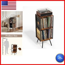 Faesun 3-Tier Record Player Stand Vinyl Storage Up 200 Albums, Corner Vinyl picture