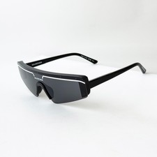 Balenciaga BB0003S 001 Shield Mask Sunglasses Black Frame Grey Lens Unisex picture
