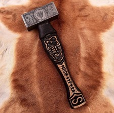 Custom Handmade Runic Nordic Viking Hammer, Carbon Steel Hammer – Gift for Him. picture