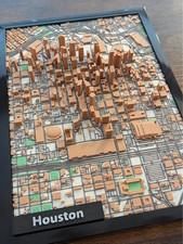 Houston, Texas Framed 3d Map picture