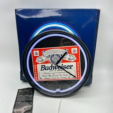 Vintage 1993 Genuine Budweiser King of Beers Neon Ring Analog Wall Clock 1993 picture