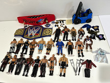 Huge WWE Action Figures Lot of 23 - Accessories, Toy Belt, Wrekkin Forklift picture