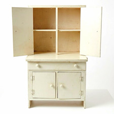 Antique Folk Art Child’s Step Back Cupboard Primitive Painted 1920s 22”H picture