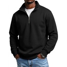 Men's Quarter Zip Pullover Casual Long Sleeve Lightweight Sweatshirt Fall Winter picture