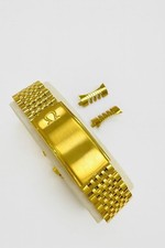 High-Quality OMEGA 1502 S.Steel Gold Band Bracelet-18,19,20mm-Curved End picture