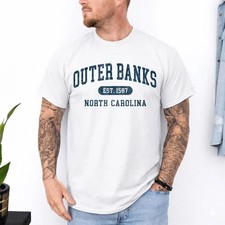 Outer Banks Est 1587 OBX North Carolina NC Vintage Retro T-Shirt picture