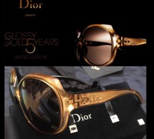 Dior Sunglasses Glossy Gold 18k Real Gold Galliano Limited Edition #125 only 500 picture