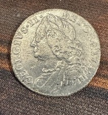 Silver 1757 Shilling George II Coin UK Silver Older bust picture