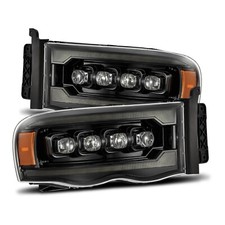 Alpha Black Nova LED Projector Headlights Headlamps for 2003-2005 Dodge Ram picture