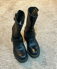 Vintage Chippewa black leather motorcycle boots, women’s US size 6M. Handcrafted picture