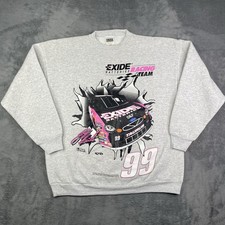 Vintage NASCAR Sweatshirt Mens XL JEFF BURTON Rousch Racing Exide Crewneck 90s picture