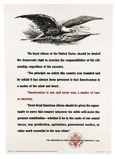 Original 1943 WWII US Patriotic Poster - 