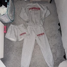 Gymshark Women’s 3 Piece Gray And Red Set- Size S NWOT picture