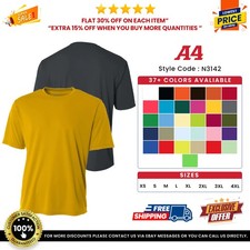 A4 N3142 Men's Polyester Cooling Performance Crew Neck Workout Running T-Shirt picture