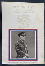 1948 Prague Czechoslovakia Souvenir Sheet Cover Czechoslovakian Leaders picture