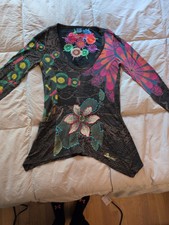 Desigual Womens Embroidered Long Sleeve Size Small Y2K picture