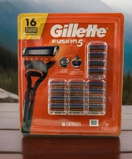 Gillette Fusion 5 With Jumbo Lubrication Strip Refill Cartridges 16 Ct Sealed picture