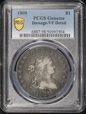 1800 Draped Bust Dollar PCGS VF Details Damage (Scratched & Gouged) picture