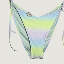 Aerie Pastel Ombre Side Tie Cheekiest Bikini Swim Bottom Womens Large Y2K NWT picture