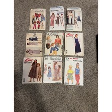 Vintage Sewing Pattern Lot 9pc Simplicity Vogue McCalls Costume Dress Kids picture