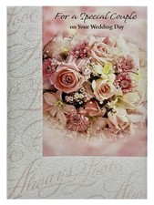Wedding Card For A Special Couple Roses Glitter Accents Designer Greetings Card picture