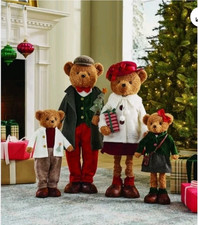 Member's Mark Plush Bear Family Set 4 Christmas Holiday Decorations Decor picture