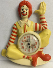 Vintage 1981 Ronald McDonald 3D Wall Clock. USA by Burwood Production Co WORKS picture