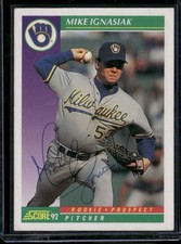 1992 Score - Mike Ignasiak #837 (RC) Signed Autographed Card picture