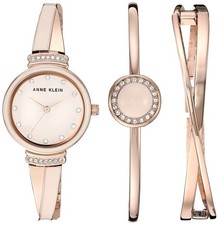 Anne Klein Women's AK/3292LPST Premium Crystal Accented Rose Gold/Pink picture