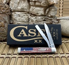 Case XX USA Natural Bone Red/White/Blue Vintage Flag Bullet 1/500 Baby Doc Knife picture