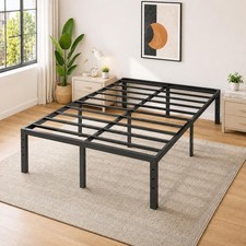 Sturdy 14 Inch Queen Bed Frame, Heavy Duty Metal Platform, No Box Spring Needed picture