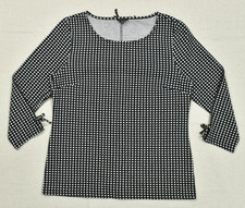 Talbots Women's Medium Black & White Geometric Houndstooth Print 3/4 Sleeve Tie picture