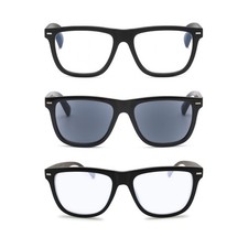 3 Pack Men's TR90 Blue Light Reading Glasses Large Black Frame +1.00 to +3.00 picture