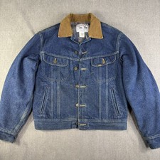 Vintage 80's Lee 221 Storm Rider Denim Jacket Blanket Lined 4-Pocket USA Men's M picture