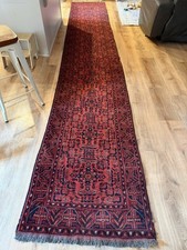 Vintage Handmade Pakistan Long Runner Rug 15’9” X 32” Wide picture