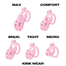 COBRA Chastity Cage Device | Premium Kit with 5 Rings & 2 keys | 5 sizes | PINK picture