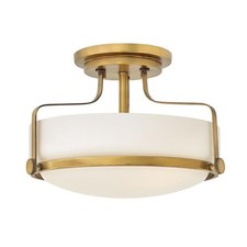 3 Light Medium Semi-Flush Mount in Transitional Style - 14.5 Inches Wide by 10 picture