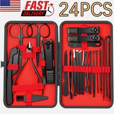 24 Pcs Stainless Steel Nail Clipper Grooming Nail Tools Manicure & Pedicure Set picture