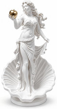 Aphrodite Statue,Greek Goddess Venus Figurine with Shell Base & Gold Apple | Han picture