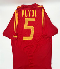 Spain 2004/2005 Home Authentic Adidas Puyol #5 Soccer Jersey (M) picture