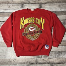 Kansas City Chiefs Sweatshirt Size Large Red Vintage 90s Nutmeg NFL Football  picture