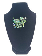 SCHREINER Shades of Green Trembling Flower Brooch Unsigned picture