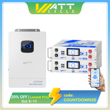 Wattcycle 48V 100Ah LiFePO4 Battery Server Rack +6500W 48V Solar Hybrid Inverter picture